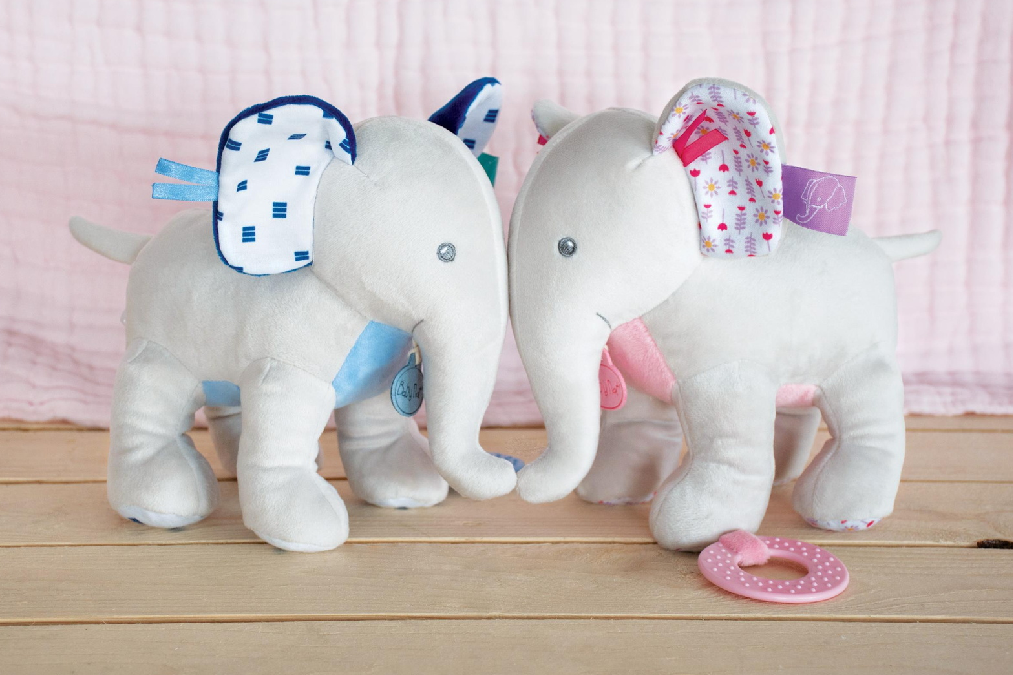 Doudou éléphant edgar eglantine baby'nat