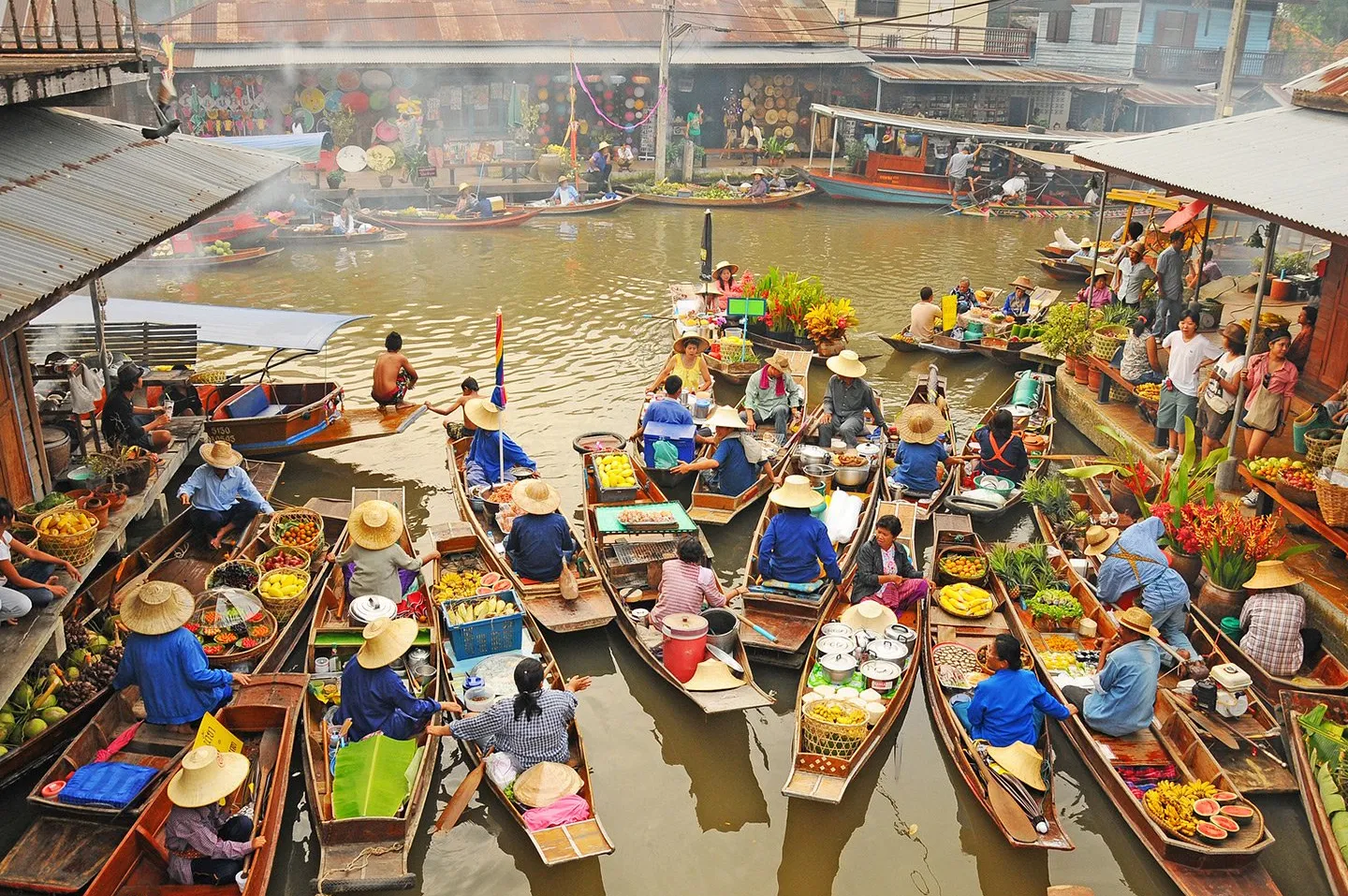 Mercado flotante Wat Lam Phaya