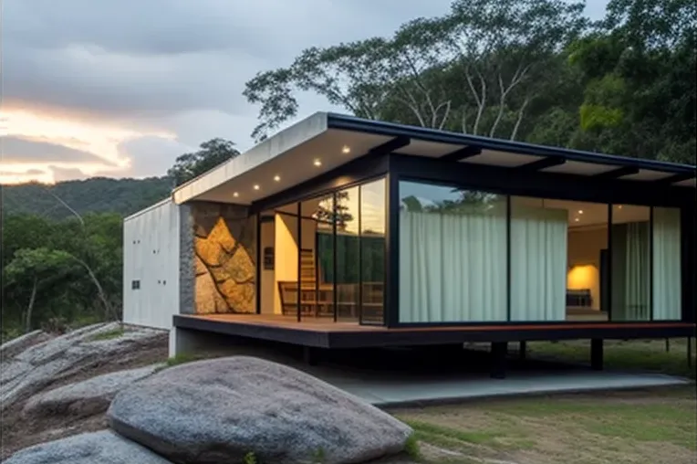 Disfruta de la naturaleza en esta Casa de diseño único con fachada de piedra natural