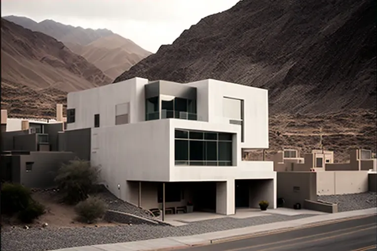 Tecnología y diseño en una zona privada: Casa minimalista con vistas del atardecer en Arequipa