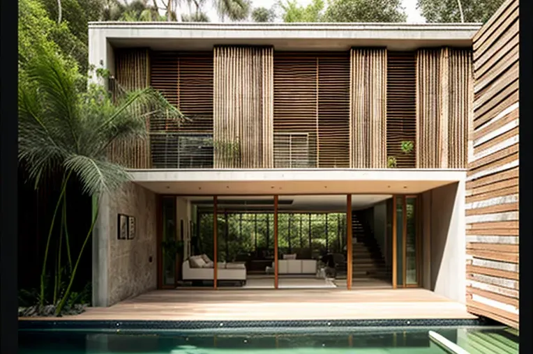 Naturaleza en plena ciudad: Casa de lujo con piscina y construcción sostenible