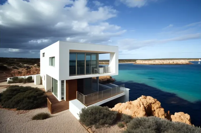 La elegancia del diseño contemporáneo en frente del mar en Menorca