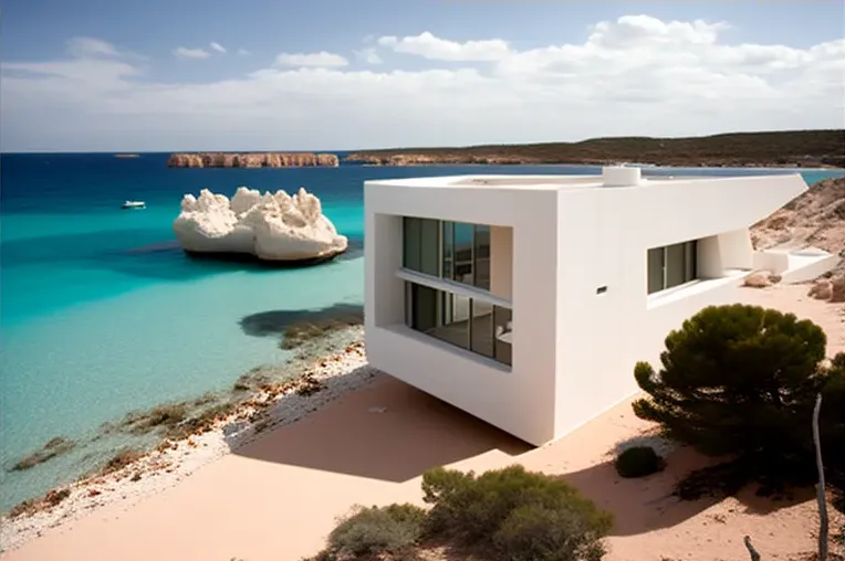 Oasis moderno en la playa: Casa de vidrio y acero inoxidable con curvas imposibles en Menorca