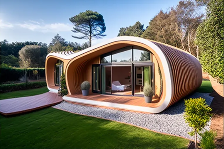 Diseño High-Tech y Privacidad en el Parque Natural: Casa de Bambú con jardines y muros de privacidad con vegetación