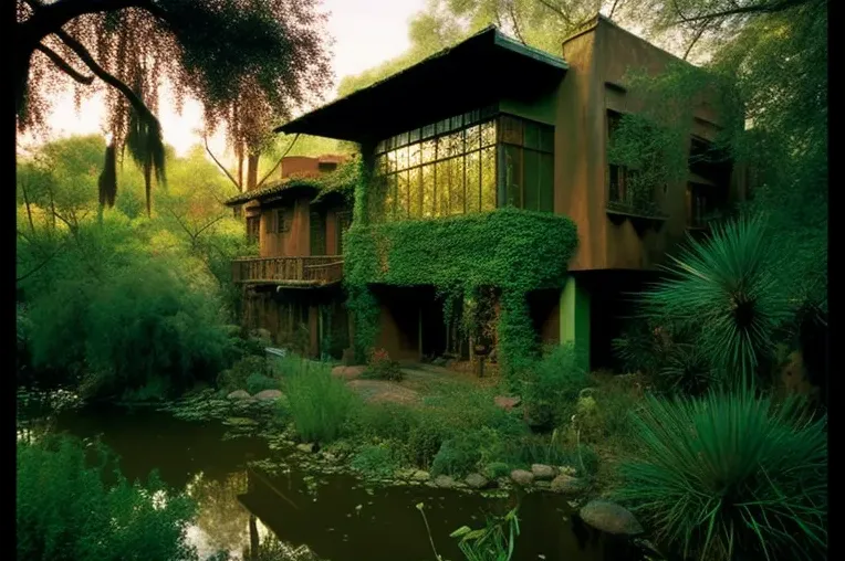 Ecológica y Moderna: Casa en un parque natural con iluminación natural en Santiago