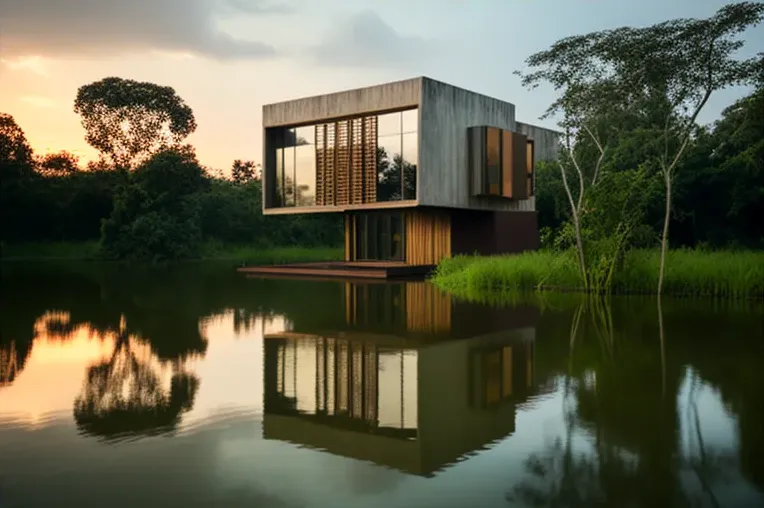 Diseño minimalista y vistas impresionantes en Villa de lujo en Iquitos, Perú con estacionamiento techado