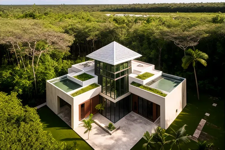 Eco-lujo: Casa con fachada de piedra natural y techos altos en una densa jungla de Punta Cana