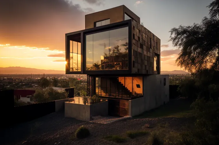 Diseño moderno y vistas impresionantes en esta Casa construida en ladrillo, hormigón y acero en Guadalajara, México