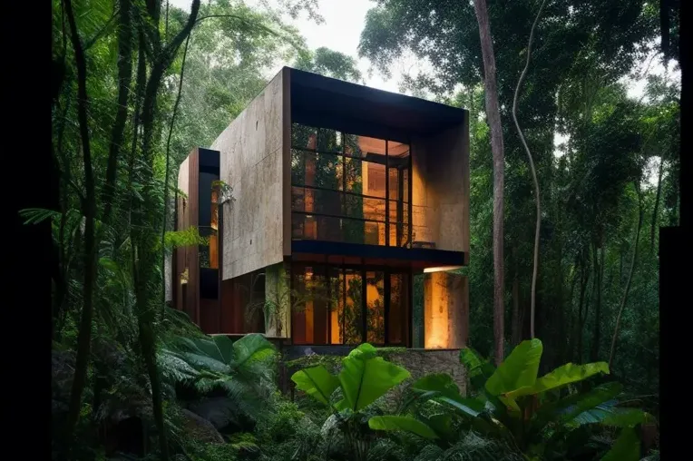 Escapada en la naturaleza: Casa minimalista en la jungla