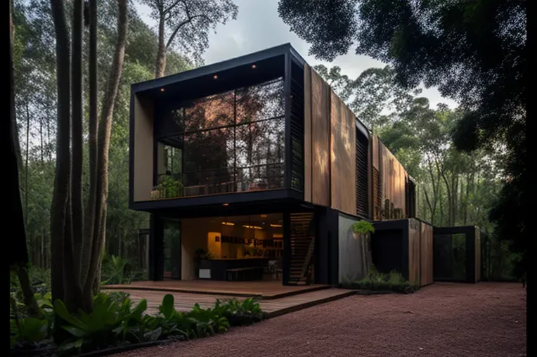 Arquitectura vanguardista en plena naturaleza: Casa con garaje privado y jardines