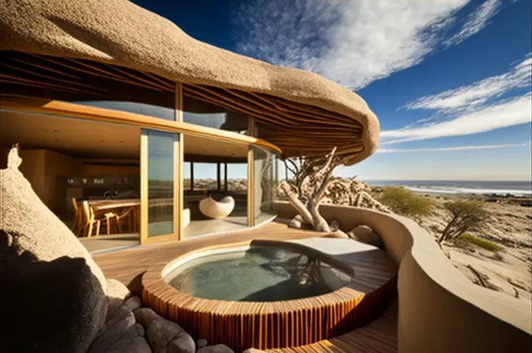 La Casa de piedra y bambú con vistas panorámicas en Los Cabos, México