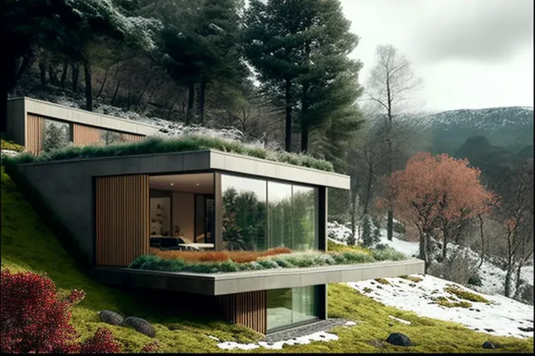 Villa de lujo con fachada de piedra natural y privacidad en las montañas