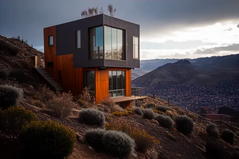 Lujosa vista: Casa de madera laminada con jardines y terrazas con vistas panorámicas en la montaña de La Paz, Bolivia