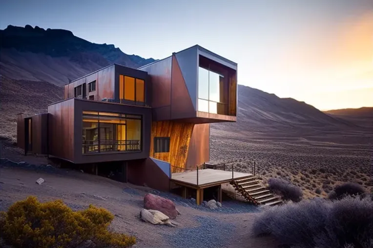 Casa de Madera laminada y Aluminio con jardines privados y estacionamiento techado