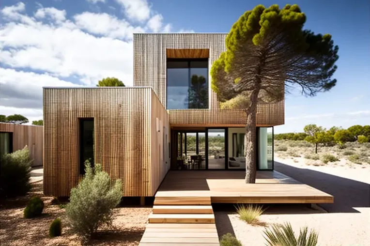 Escape al paraíso natural: Casa moderna con techos altos y jardines con cascadas en Formentera