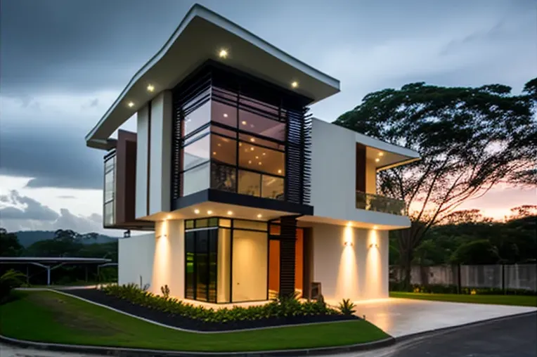 Terrazas con vistas panorámicas en esta Casa de estilo contemporáneo en Panama City