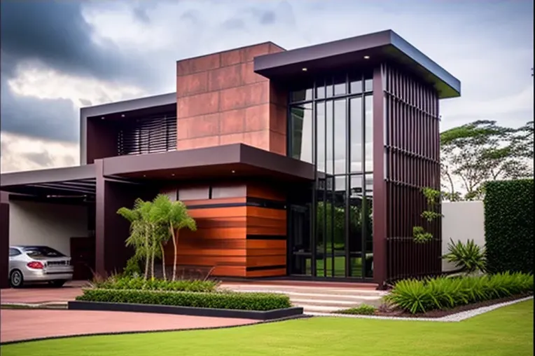 Lujosa Casa de estilo contemporáneo con acero inoxidable y piedra natural en Panama City