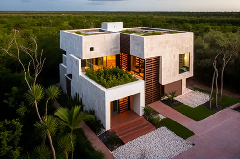 Diseño moderno y vistas impresionantes en esta villa en la montaña de Cancún