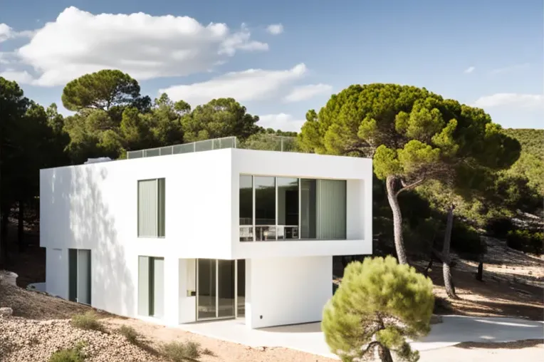 La joya de la arquitectura moderna en un área privada de Ibiza