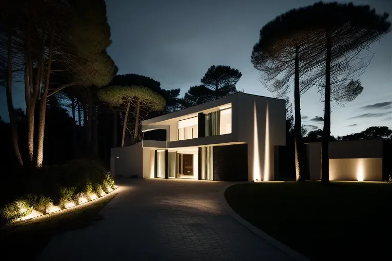 Vida de lujo en la playa: Villa con arquitectura moderna y jardines con cascadas en Girona