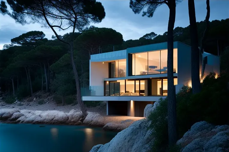 Disfruta de la frescura y la luz en esta impresionante villa de diseño con fibra de carbono en Girona