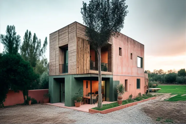 Villa de estilo industrial con vistas impresionantes de las montañas nevadas