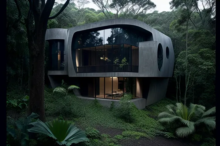 Lujosa casa construida con marmol blanco y acero inoxidable