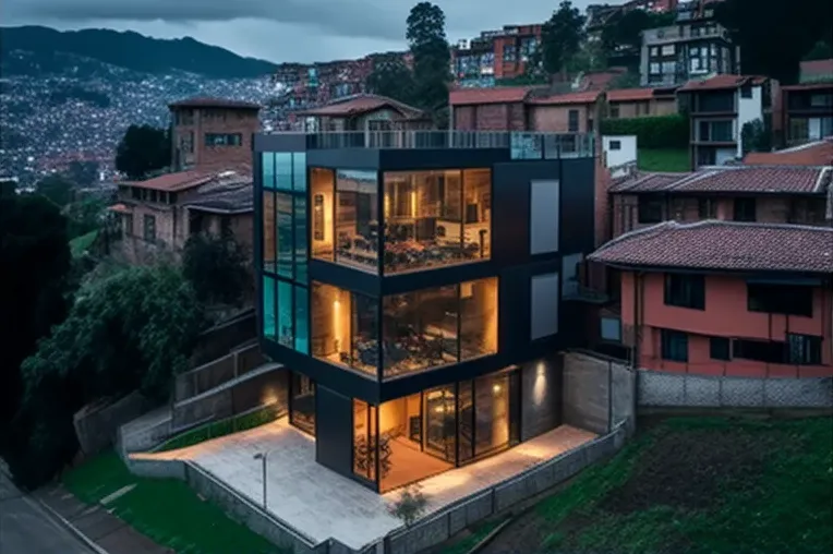 La armonía entre la naturaleza y la tecnología: Casa de estilo high-tech en Bogotá