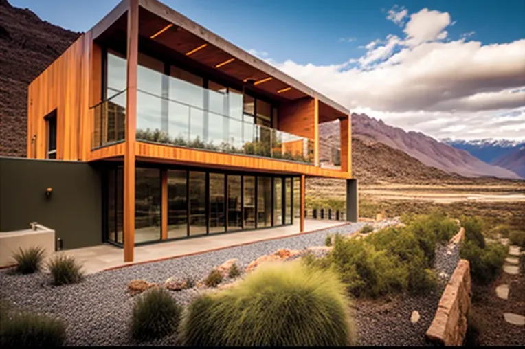 El Oasis privado: Villa de ladrillo, aluminio, vidrio y hormigón con jardines en La Paz