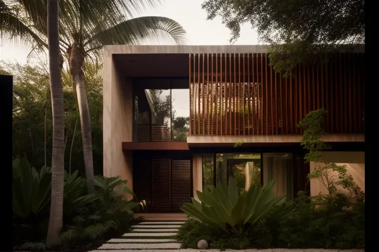 Armonía con la naturaleza en esta impresionante casa minimalista con vistas del atardecer en Playa del Carmen