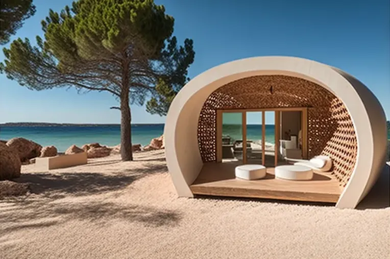 Escape a la playa en una casa de lujo construida con fibra de carbono, bambú y hormigón en Ibiza