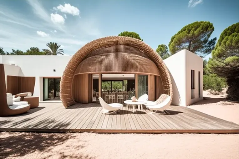 Diseño innovador y comodidad en una casa mediterránea con estacionamiento techado en Ibiza