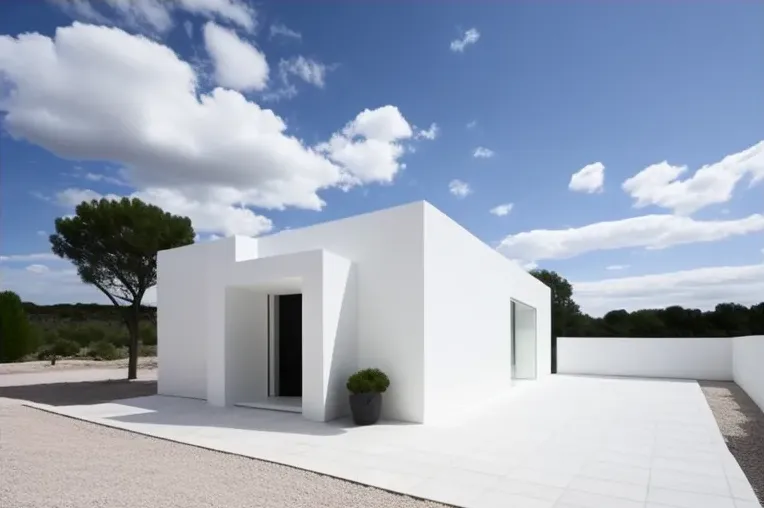 Casa minimalista con vistas panorámicas y garaje privado en Menorca