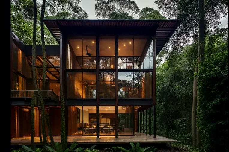 Villa contemporánea rodeada de bosques en Panama City