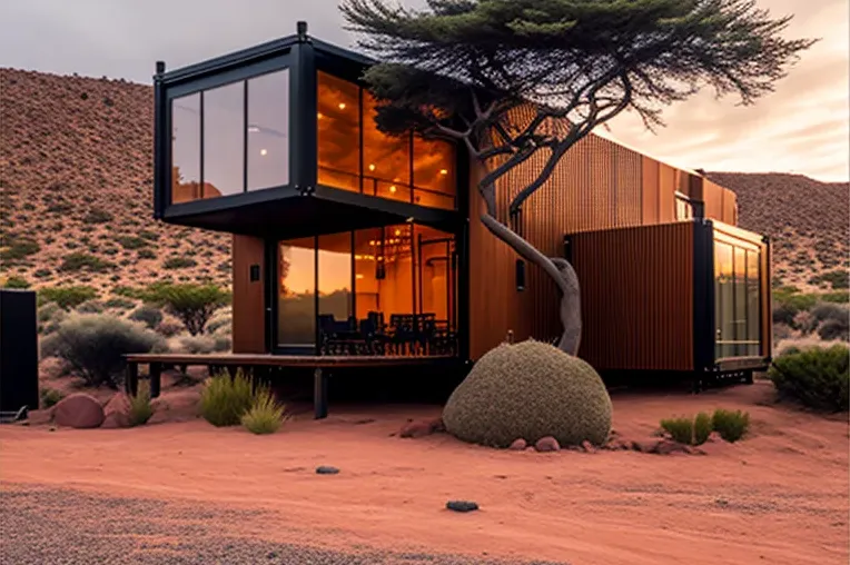 Casa de Estilo Industrial con Vista del Atardecer y Estacionamiento Techado en Iquique