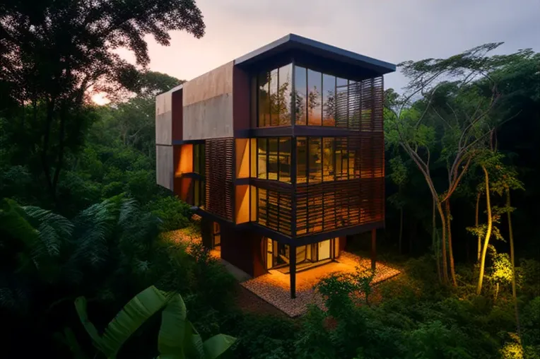 Escape a la naturaleza en esta impresionante Casa de arquitectura moderna con muros de privacidad con vegetación en Barranquilla, Colombia