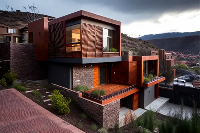 Arquitectura de vanguardia en Sucre: casa high-tech con jardines y piscina al aire libre en un área privada