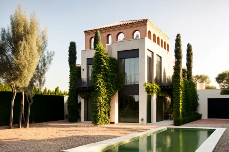 Espectacular villa de estilo industrial con piscina privada