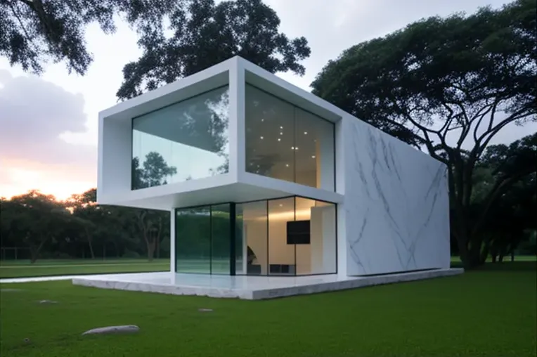 Casa minimalista con techos altos y vistas al parque natural en Cartagena