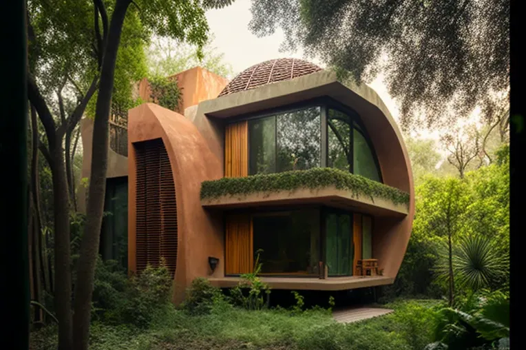 Ecológica y moderna: Villa con curvas imposibles y espacios abiertos en un parque natural en Ciudad de México