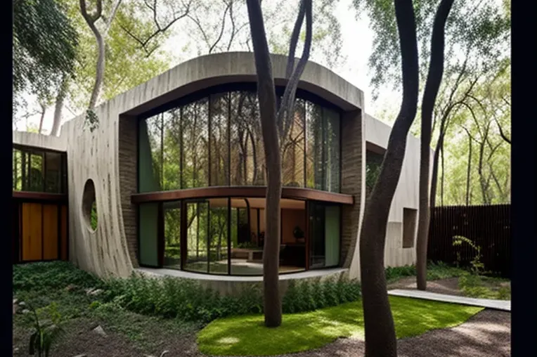 Armonía entre la arquitectura y la naturaleza: Villa ecológica con curvas imposibles y espacios abiertos en un parque natural en Ciudad de México