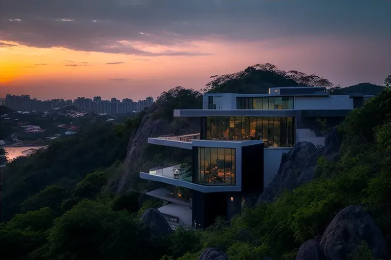 Un Oasis Industrial en las Montañas: Casa de Lujo con Entrada Privada y Cascada