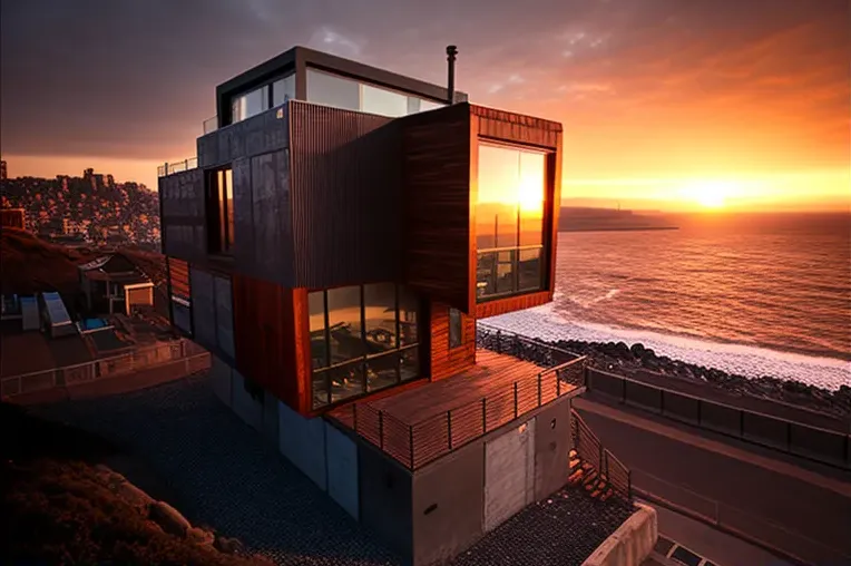 Vistas al mar y al estilo high-tech: casa moderna con jardines y cascadas en Valparaiso, Chile