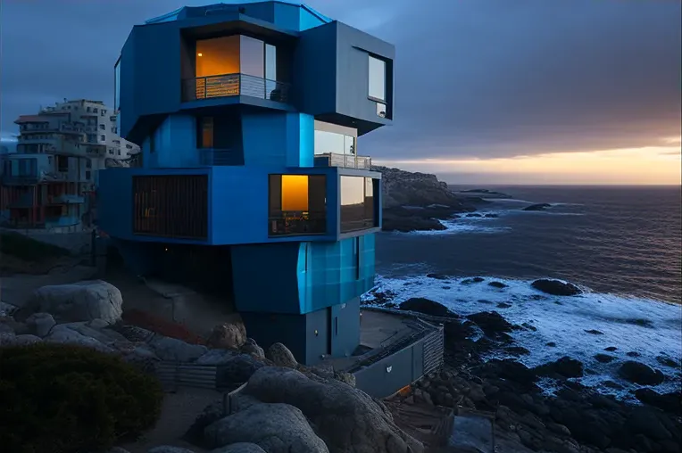 Naturaleza y tecnología en perfecta armonía: Casa de estilo high-tech con jardines y cascadas en Valparaiso, Chile