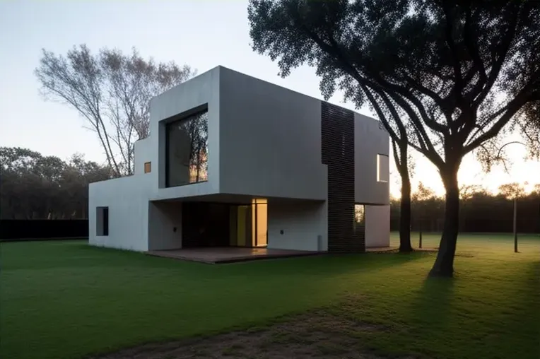 Villa con estilo minimalista y vistas panorámicas en Montevideo