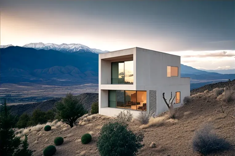 Diseño minimalista y acabados de alta calidad en esta villa con vistas a las montañas nevadas