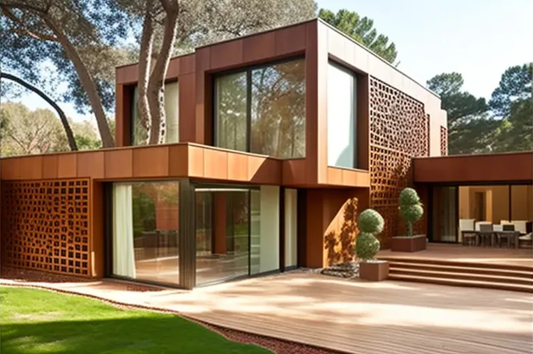 Arquitectura de lujo y naturaleza en una villa de hormigón armado, madera laminada y vidrio