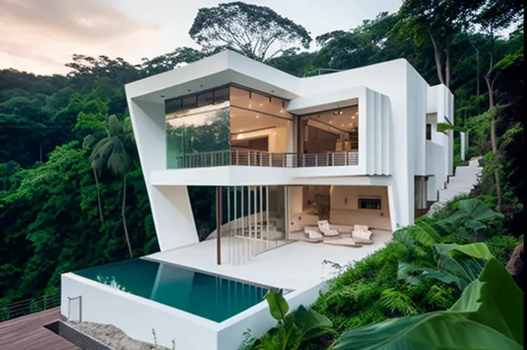 Escape a la privacidad y la belleza natural en esta villa con piscina en medio de la jungla