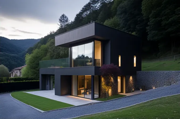 Casa de diseño con acabados de bambú, vidrio y fibra de carbono en Bilbao