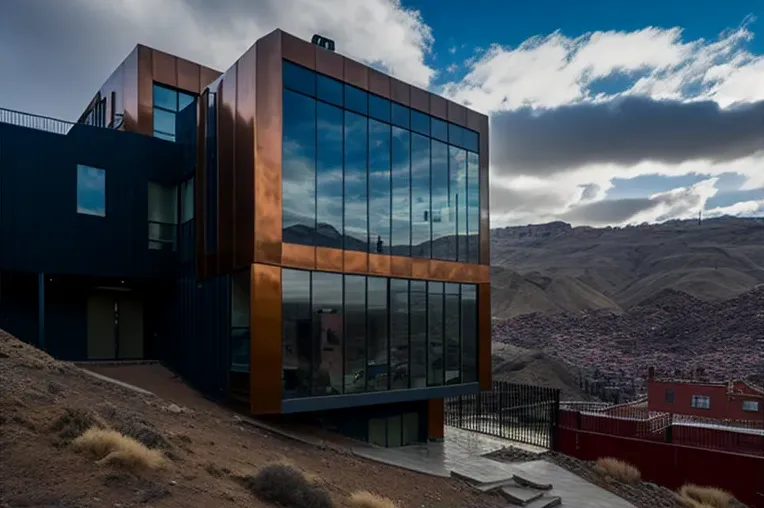 Vistas panorámicas impresionantes en una casa de estilo industrial